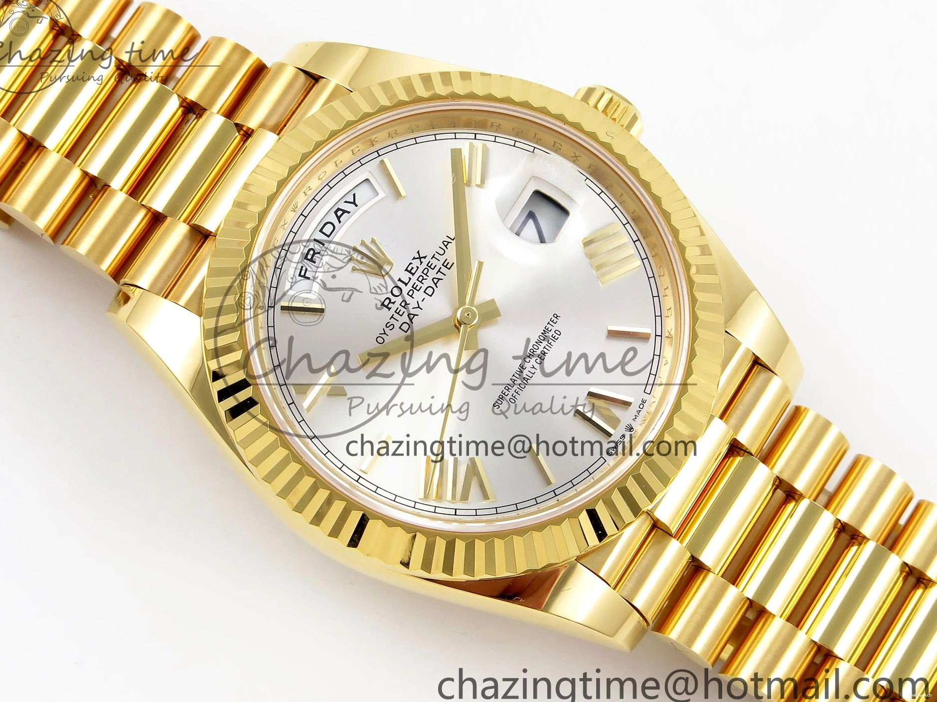 Day on 228238 ARF VR3255 Silver President Bracelet 40 YG Dial Edition Date 1:1 Best Roman 0406